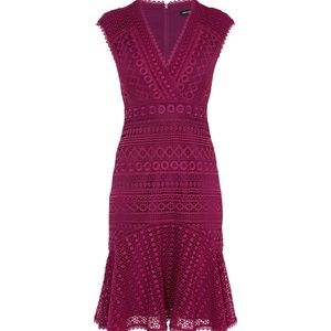 Karen Millen Magenta Lace Dress